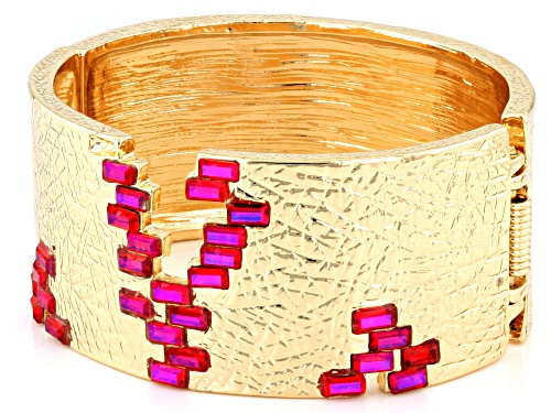 Off Park® Collection, Fuschia Crystal Gold Tone Statement Cuff Bracelet
