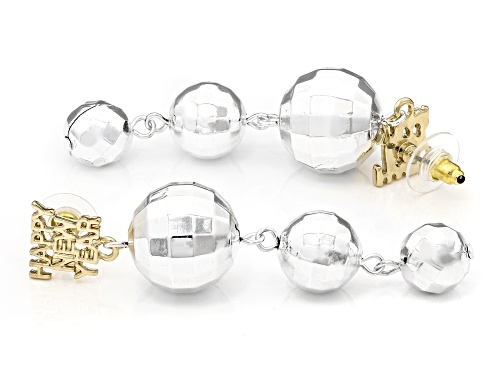 Off Park® Collection Crystal & Plastic Two-Tone New Year's Eve Disco Ball Earrings