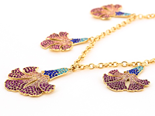 Off Park ® Collection Multicolor Crystal Gold Tone Floral Statement Necklace