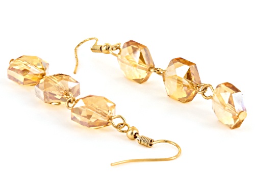 Off Park ® Collection Champagne Crystal Gold Tone Dangle Earrings