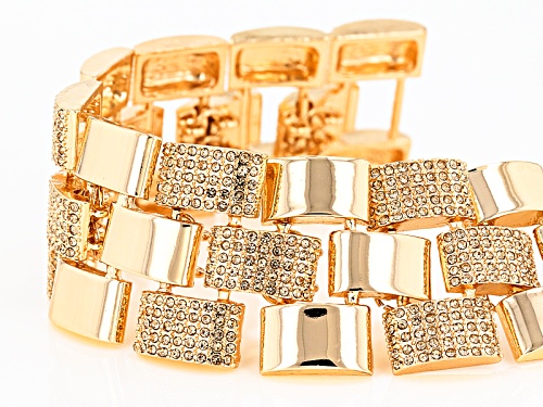 Off Park ® Collection Champagne Crystal Gold Tone Statement Bracelet