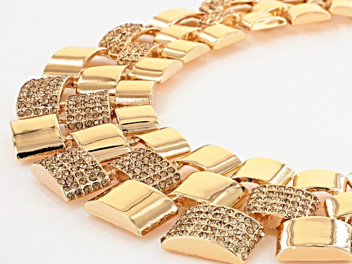 Off Park ® Collection Champange Crystal Gold Tone Statement Necklace