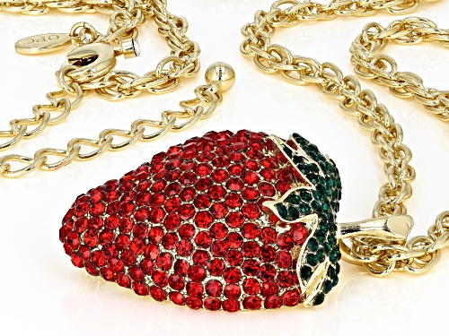 Off Park ® Collection Red & Green Crystal Gold Tone 