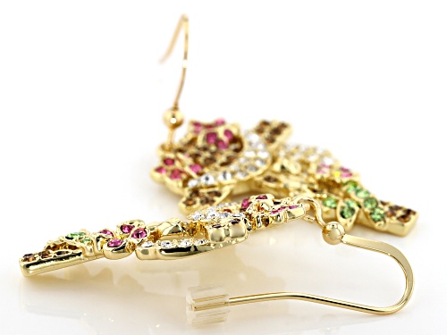 Off Park ® Collection Multicolor Crystal Gold Tone Easter Cross Dangle Earrings