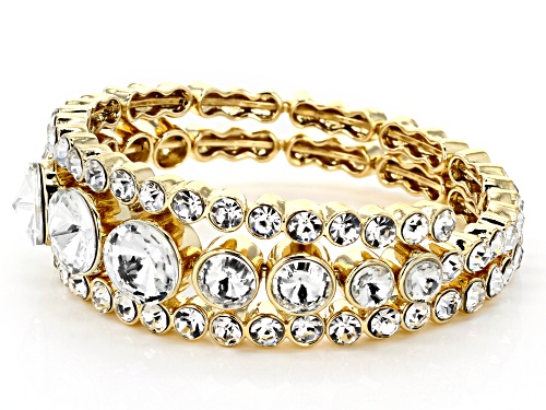 Off Park ® Collection White Crystal Gold Tone Coil Adjustable Bracelet