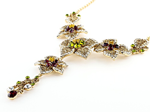 Off Park ® Collection, Multi-color Crystal Gold Tone Floral Necklace & Earring Set