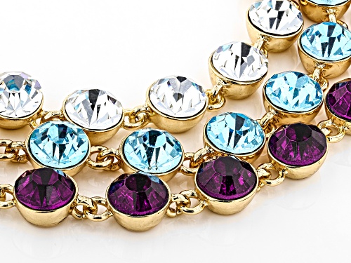 Off Park ® Collection, White, Purple & Blue Crystal Gold Tone Bracelet Set Of 3