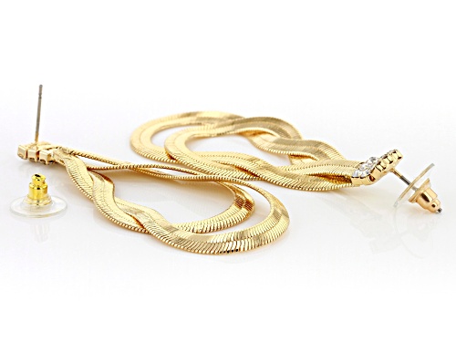 Off Park ® Collection, Round White Crystal Gold Tone Dangle Earrings