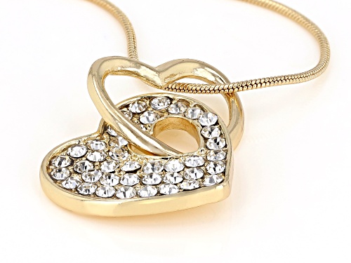 Off Park Collection™ Crystal Shiny Gold Tone Heart Pendant With Chain