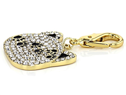 Off Park ® Collection,  Gold Tone White Crystal Cat Charm
