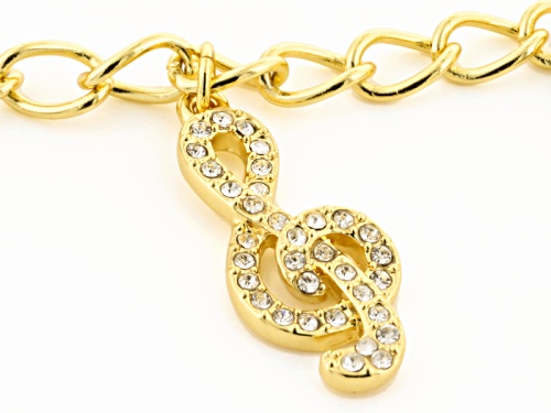 Off Park ® Collection White Crystal Gold Tone Music Note Charm Bracelet