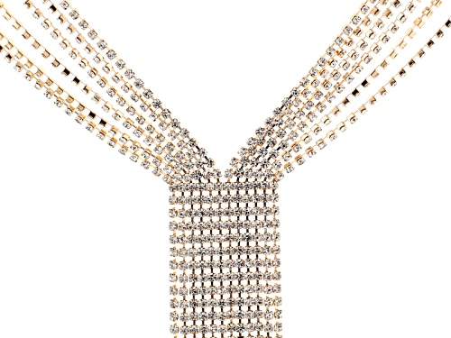 Off Park ® Collection White Crystal Gold Tone Tassel Necklace