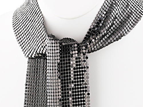 Off Park ® Collection Gunmetal Tone Mesh Shawl Necklace - Size 60