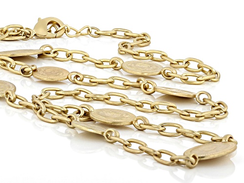 Off Park® Collection Gold Tone Matte Finish  Medallion Station Necklace