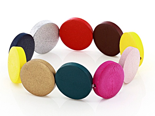Off Park® Collection Multicolor Wooden Bead Stretch Bracelet