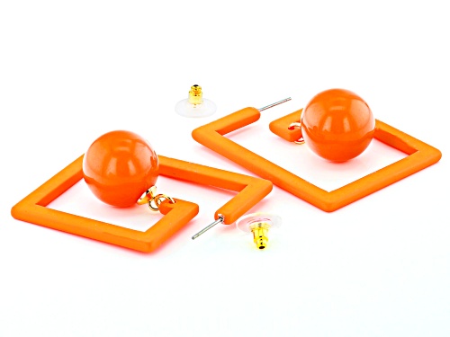 Off Park® Collection Orange Geometric Earrings