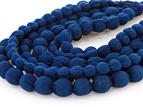 Off Park® Collection Navy Blue Denim Multi-Row Cloth Necklace