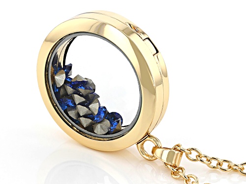 Dark Blue September Birthstone crystal color gold tone necklace