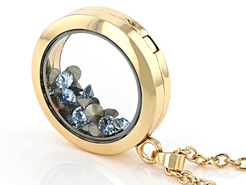 Light Blue December Birthstone crystal color gold tone necklace