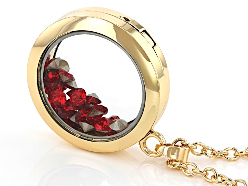 Off Park ® Collection, Raspberry Red January Birthstone Crystal Color Gold Tone Necklace
