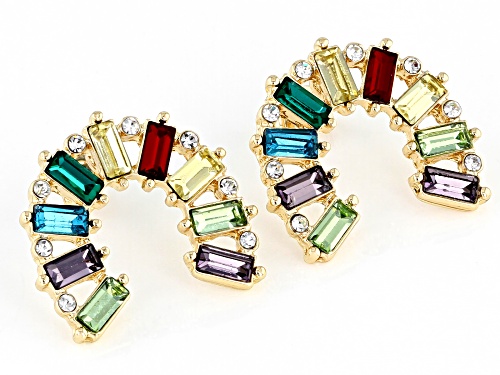 Off Park ® Collection, Gold Tone Multi Color Crystal Earrings