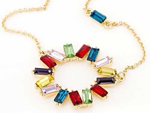 Off Park ® Collection, Multi Color Crystal Gold Tone Necklace