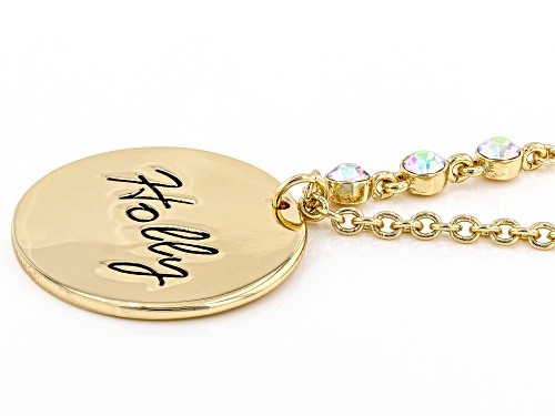 Off Park ® Collection, Gold Tone Clear Crystal Accent, Holly Pendant W/ Chain