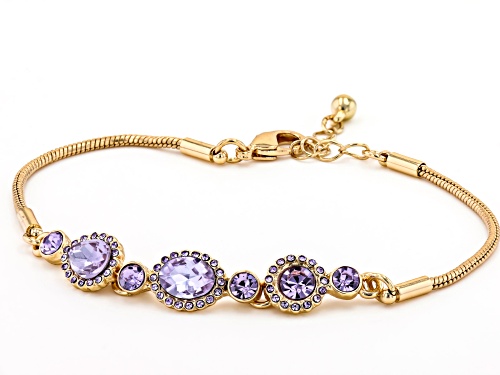 Off Park ® Collection Purple Crystal Gold Tone Station Bracelet