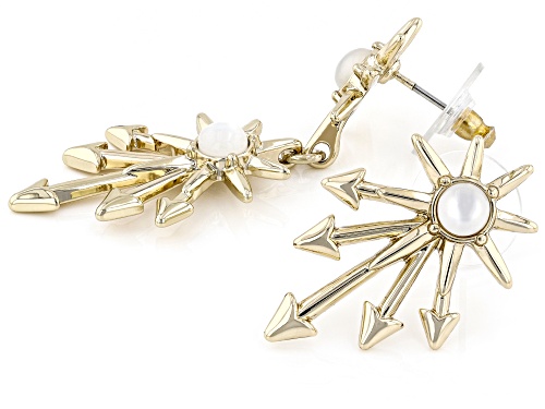 Off Park ® Collection, Lab Created Moonstone Gold Tone Star Drop Earrings