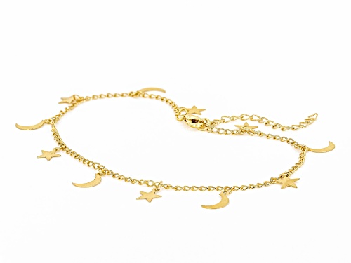 Off Park® Collection, Gold Tone Celestial Station Anklet - Size 9