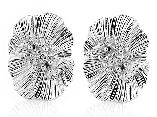 Off Park® Collection Floral Silver Tone Clip-On Earrings