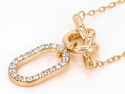 Off Park® Collection White Crystal Gold Tone Knot Drop Necklace