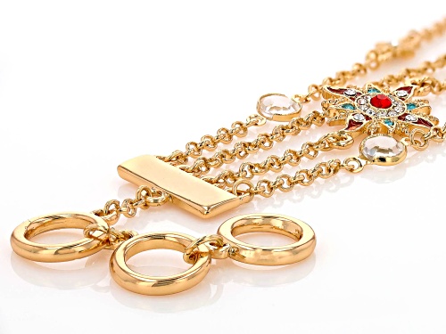 Off Park® Collection Multi-Color Crystal Gold Tone Starburst Bracelet