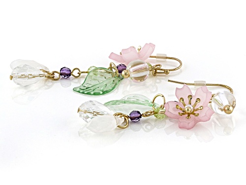 Off Park® Collection, Multi-Color Acrylic Gold Tone Flower Dangle Earrings