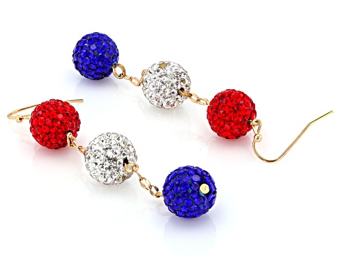 Off Park® Collection Red, White & Blue Crystal Gold Tone Dangle Earrings