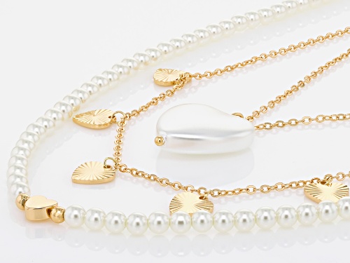 Off Park® Collection White Glass Pearl Simulant Gold Tone Necklace Set of 3