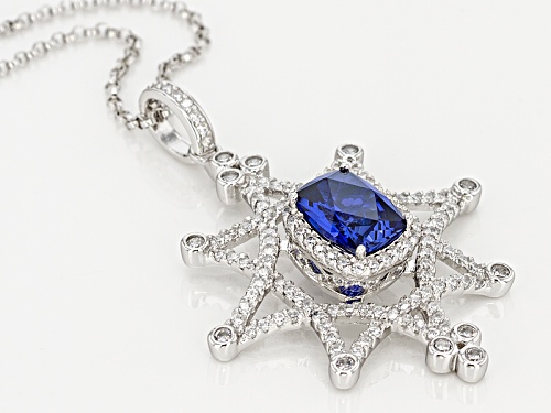 Pre-Owned Tycoon For Bella Luce® Lab Created Sapphire/White Diamond Simulant Platineve®Pendant W/Cha