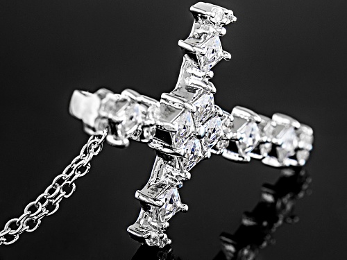 Pre-Owned Tycoon For Bella Luce® 1.44ctw Platineve® Cross Pendant With Chain (1.04ctw Dew)