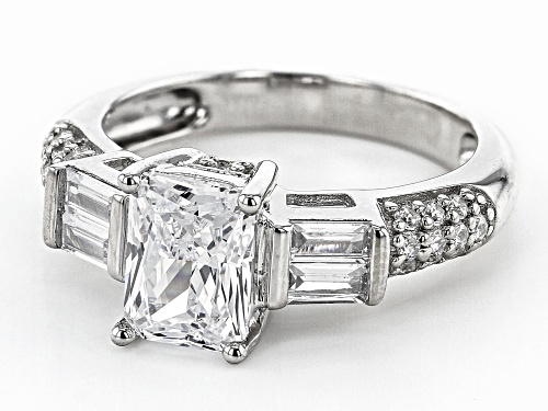 Pre-Owned Bella Luce ® 3.85ctw Rhodium Over Sterling Silver Ring (2.52ctw DEW) - Size 12