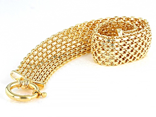 Pre-Owned 18k Gold Over Sterling Silver Multi-Strand Bracelet - Size 8