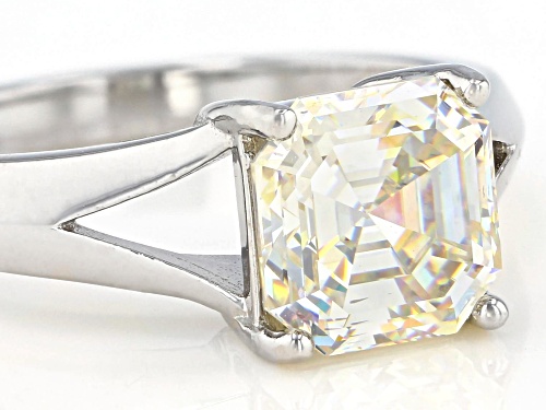 Pre-Owned 2.40CT ASSCHER CUT STRONTIUM TITANATE RHODIUM OVER STERLING SILVER RING - Size 11