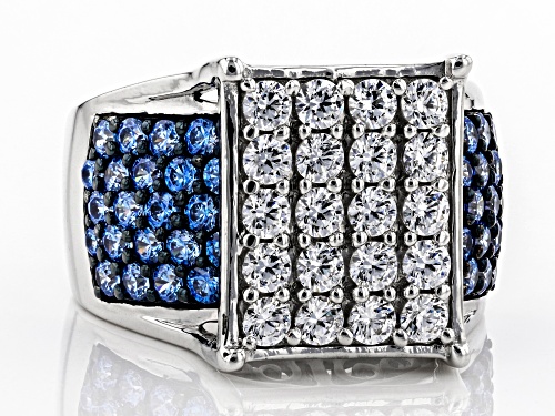Pre-Owned Bella Luce Luxe ™ Arctic Blue And White Cubic Zirconia Rhodium Over Sterling Si - Size 5