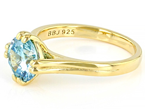 Pre-Owned Bella Luce ® 3.18ctw Aquamarine Simulant Eterno™ Yellow Ring - Size 10