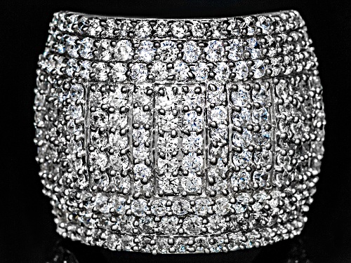 Pre-Owned Bella Luce ® 5.42ctw Round Rhodium Over Sterling Silver Ring - Size 5
