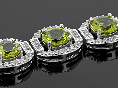 Pre-Owned Green Peridot Sterling Silver Bracelet 32.25ctw - Size 7