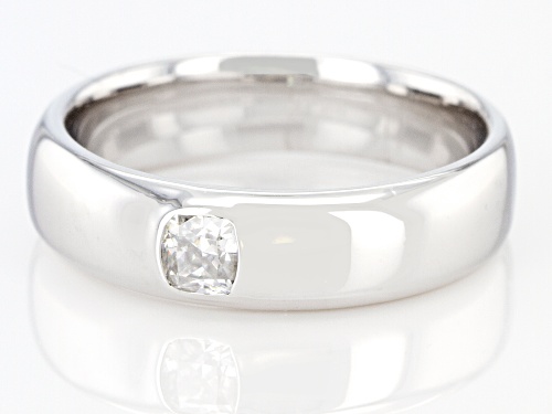 Pre-Owned MOISSANITE FIRE(R) .33CT DEW CUSHION CUT PLATINEVE(R) MENS BAND RING - Size 12