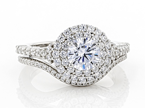 Pre-Owned Bella Luce ® 3.60ctw Rhodium Over Sterling Silver Ring With Band (1.98ctw DEW) - Size 10