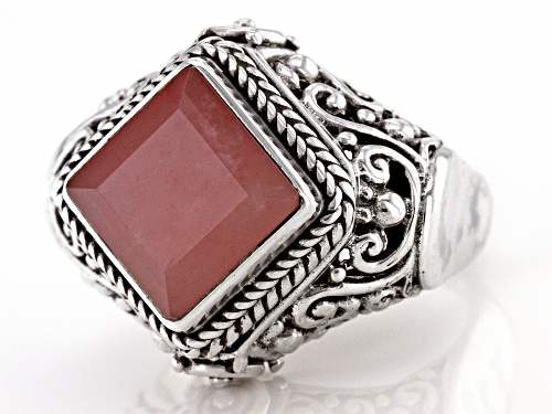 Pre-Owned Artisan Collection of Bali™ 10mm Square Ballet Blush Quartz Silver Ring - Size 7