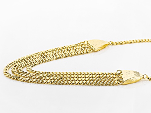 Pre-Owned Moda Al Massimo® 18k Yellow Gold Over Bronze Multi-Strand Curb 23 1/2 Inch Necklace - Size 23.5