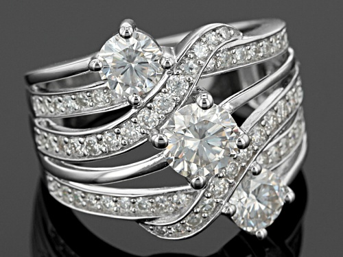 Pre-Owned Moissanite Fire® 2.54ctw Diamond Equivalent Weight Round Platineve™ Ring - Size 5